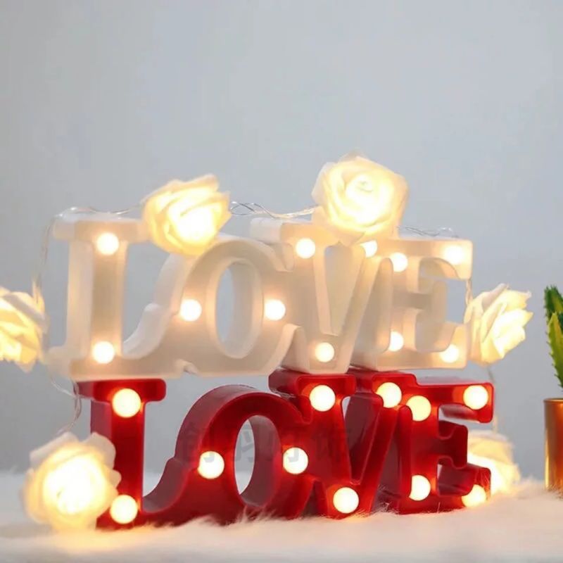 3D Love Shaped LED Lamp (White)