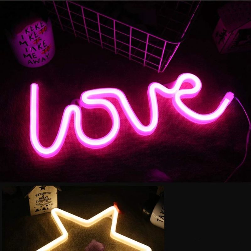 3D Love Shaped Neon Lamp