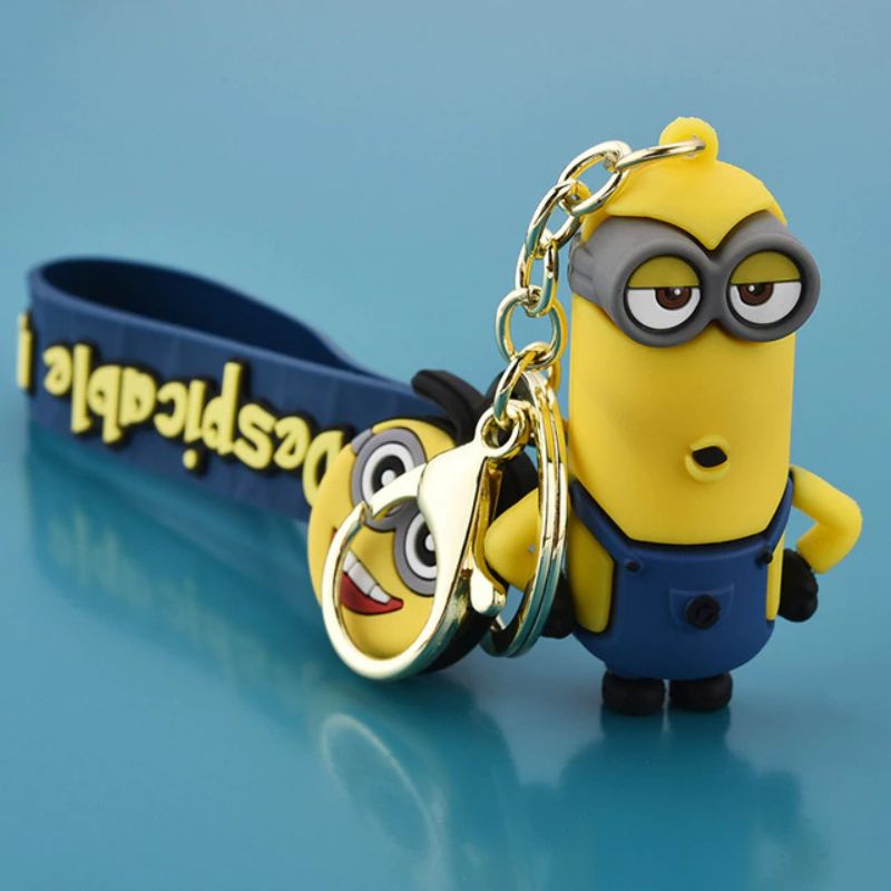 3D Minion Keychains (No Label) - Kevin Angry