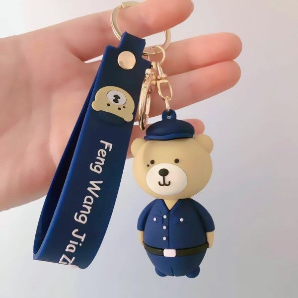 3D Teddy Officer Keychain