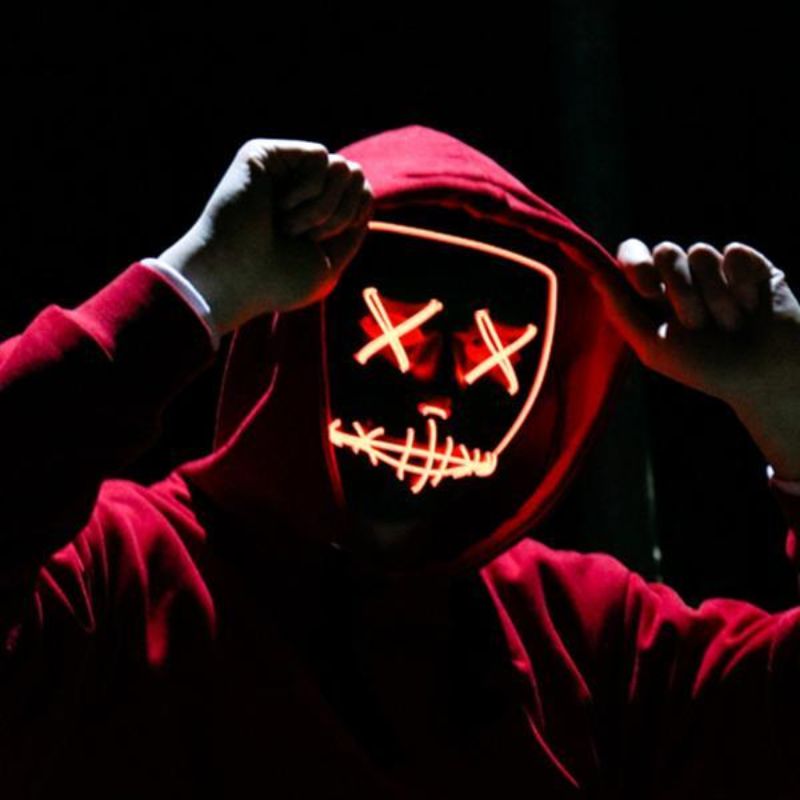 Neon LED Light Up Purge Mask (No COD) Red