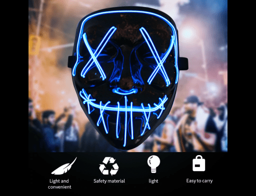 Neon LED Light Up Purge Mask (No COD)