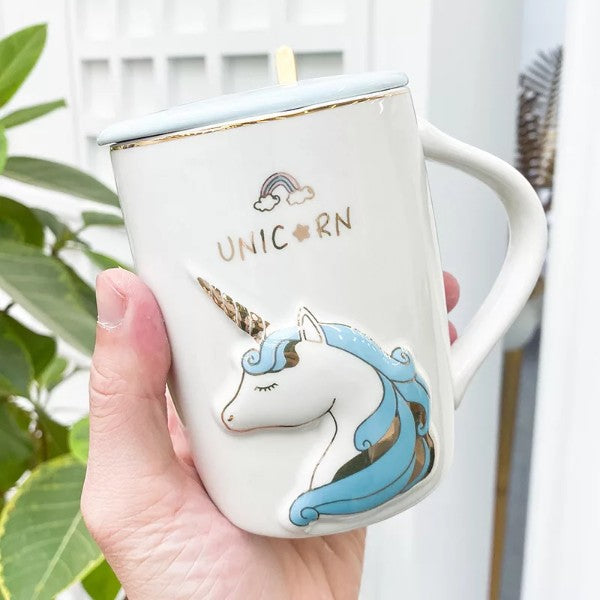 3D Unicorn Mug (Golden Lining)