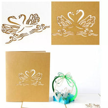 Load image into Gallery viewer, 3D Swan Pop Up Card (Greeting Card)
