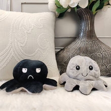 Load image into Gallery viewer, Reversible Plushie Octopus Happy Angry