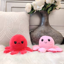 Load image into Gallery viewer, Reversible Plushie Octopus Happy Angry