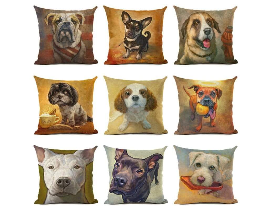 Dog Print Cushion Cover Pillow CaseThe Jholmaal Store