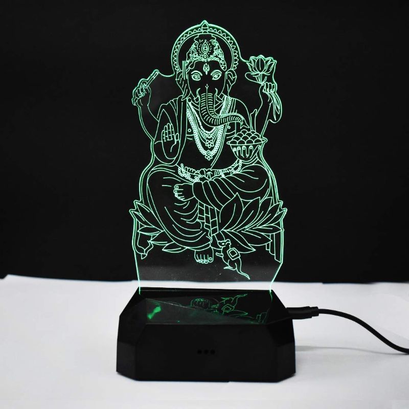 Lord Ganesh Night Lamp Hologram (7 Colors)