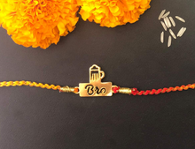 Load image into Gallery viewer, Beer Bro - Modern Rakhi Gold Plated