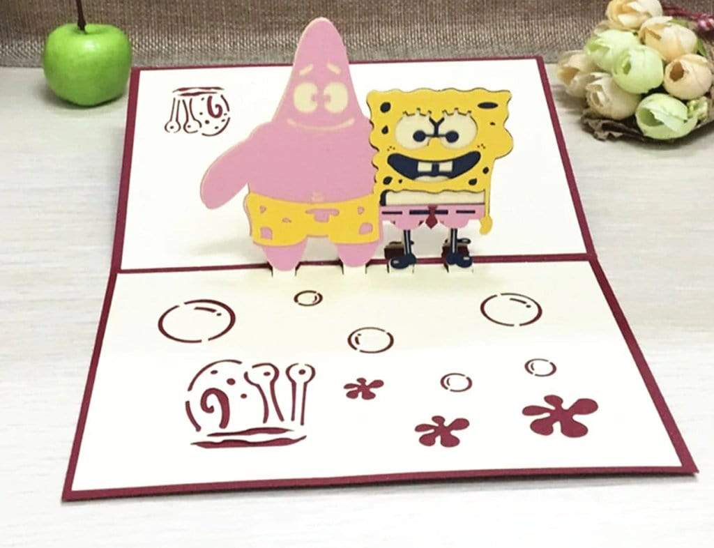 Spongebob & Patrick 3D Pop Up Card (Greeting Card)The Jholmaal Store
